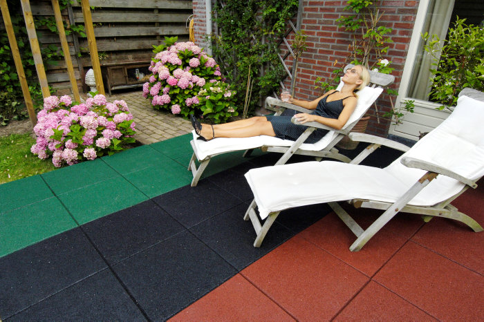 Gummifliser 40 x 40 x 2,5 cm